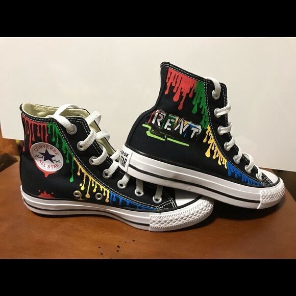 🔹Hand Painted RENT Converse Women’s Size 5 - Picture 3 of 13